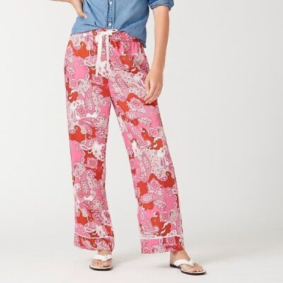 J. Crew Pants - J.Crew Relaxed Wide Leg Pants in Pink Vintage Paisley